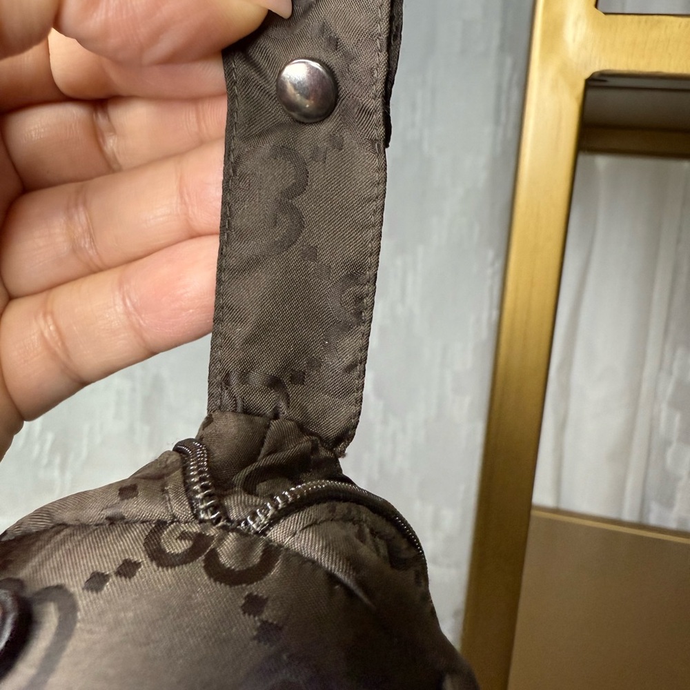 Brown GG Patterned Nylon Teddy Bear - Picture 3 of 3